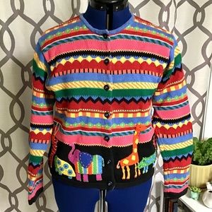 Fun Vintage Colorful Cardigan